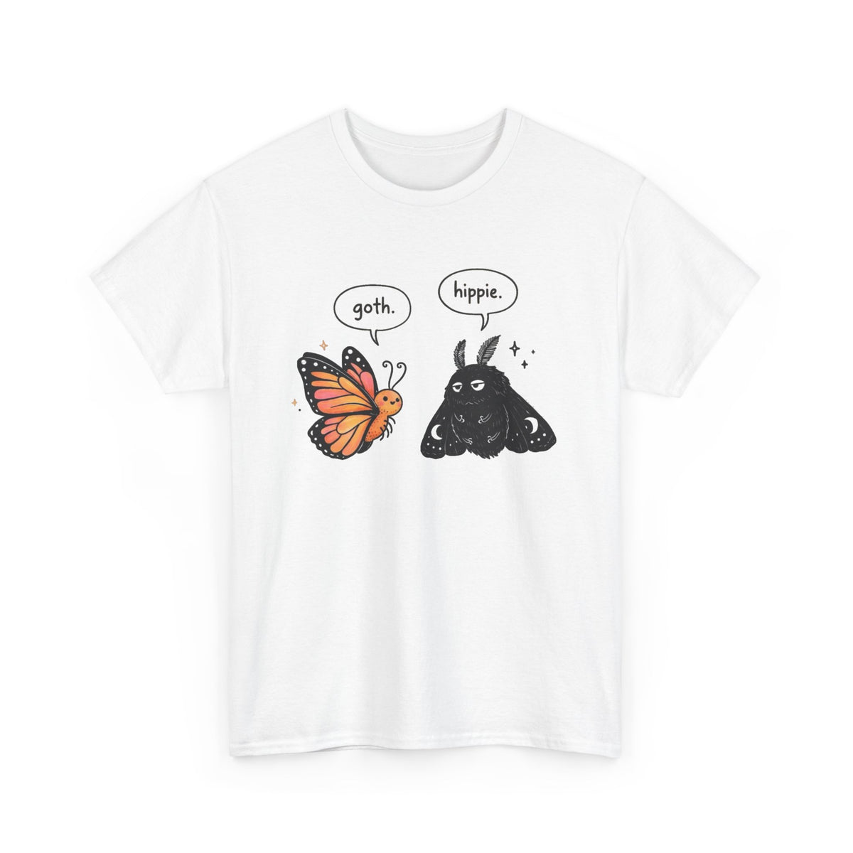Goth Butterfly and Hippie Funny Graphic T Shirt  Men's Tee