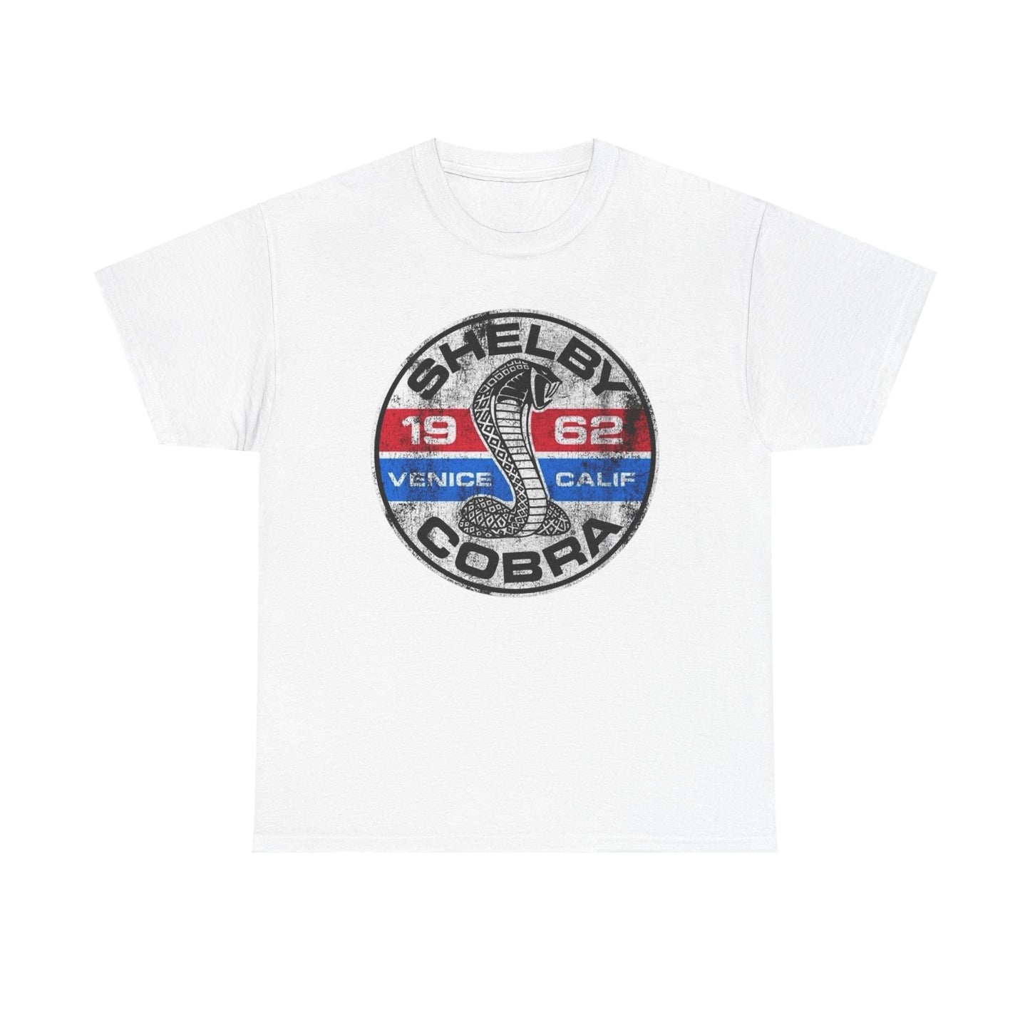 Shelby Cobra Retro Muscle Graphic T Shirt Men's Heavy Cotton Tee