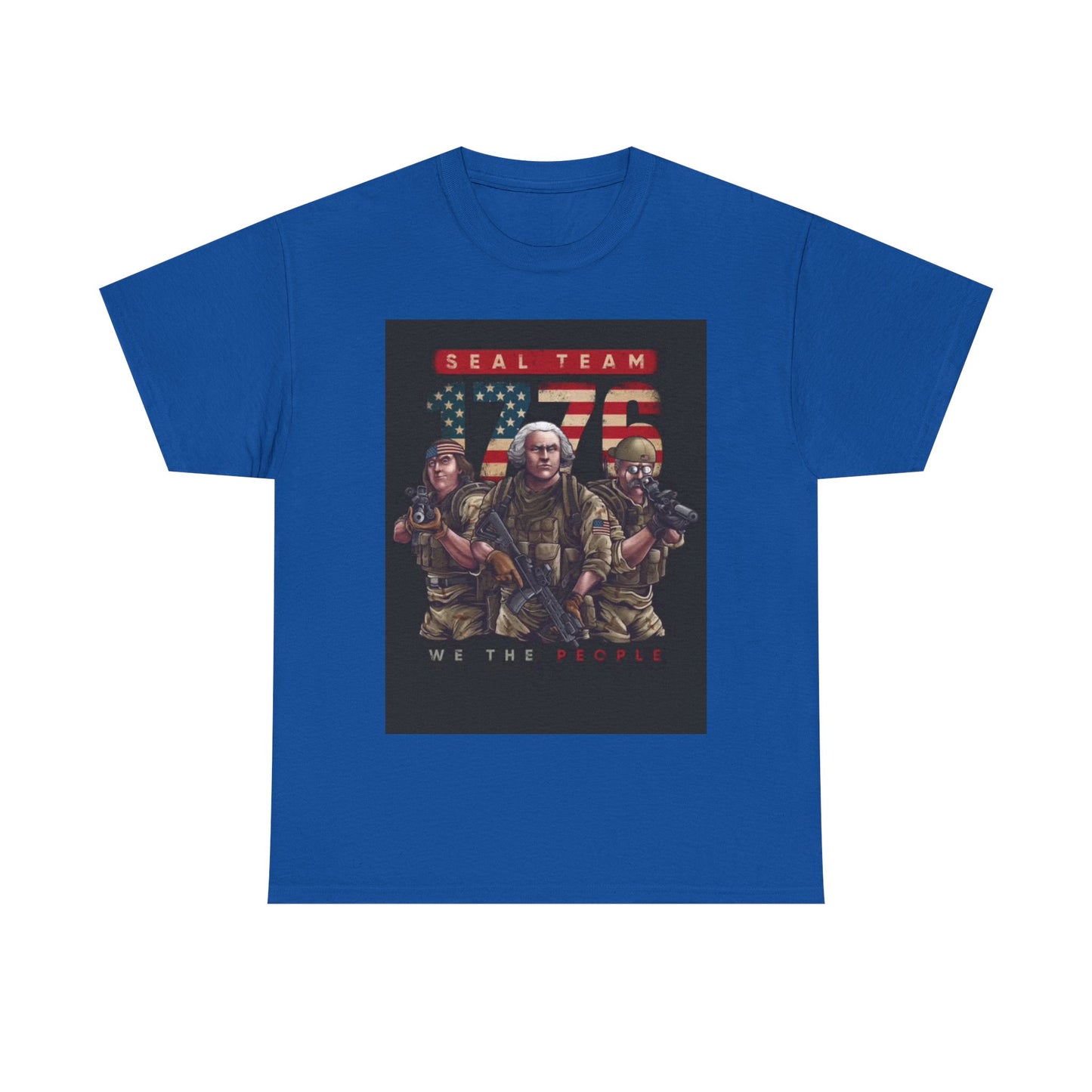 Navy Seals Team Tshirt 1776 America July 4th Flag Unisex Heavy Cotton Tee