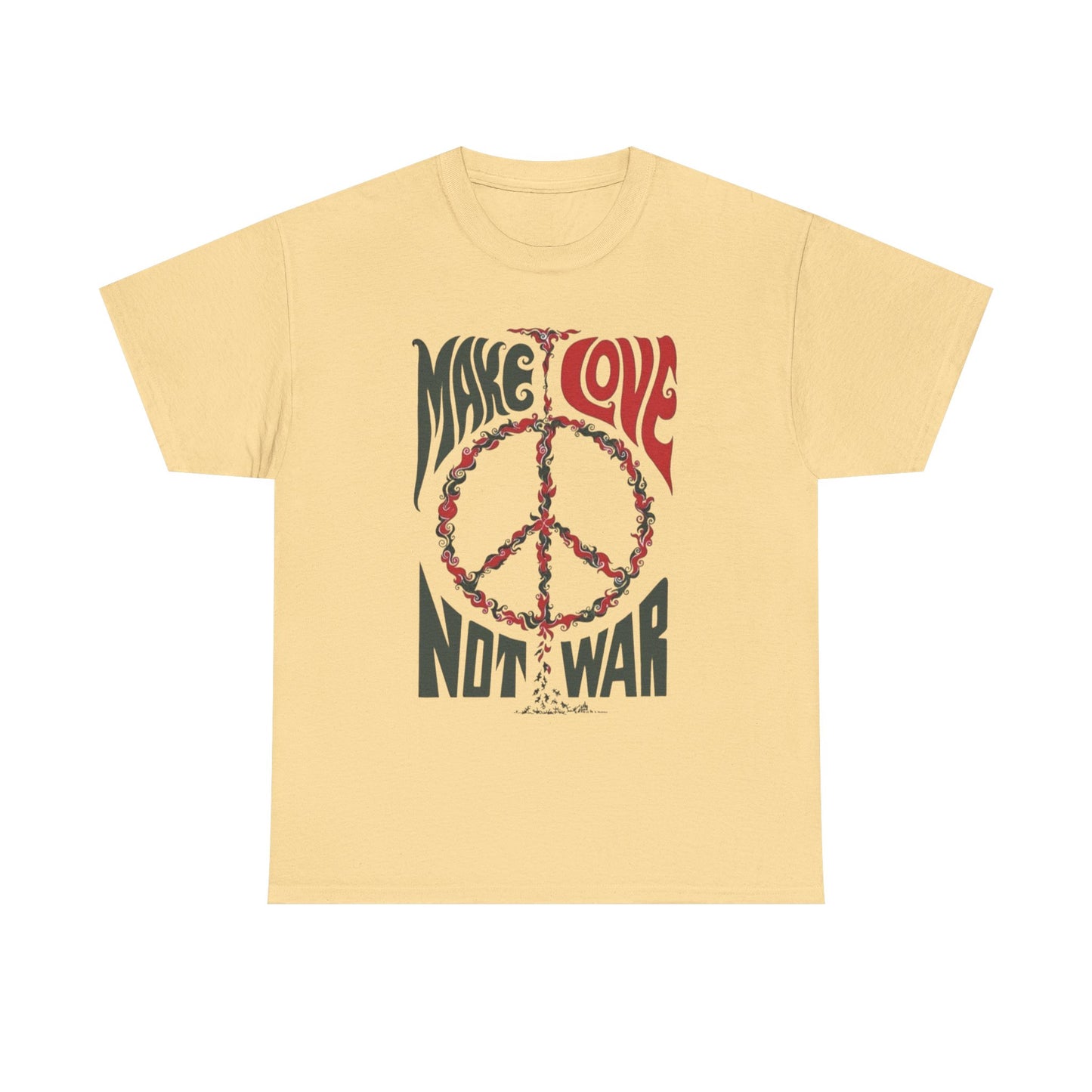 Make Love Not War Vintage Graphic T Shirt NEW Heavy Cotton Tee