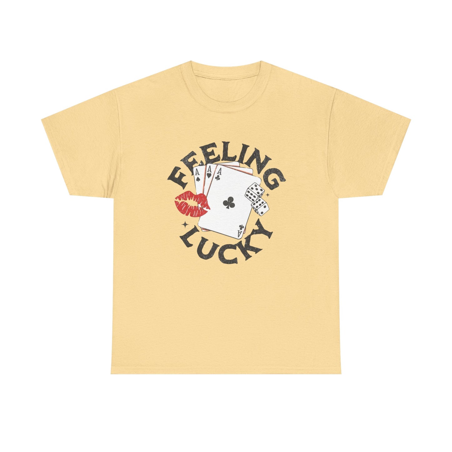 Feeling Lucky Graphic T Shirt NEW ADULT TEE VINTAGE
