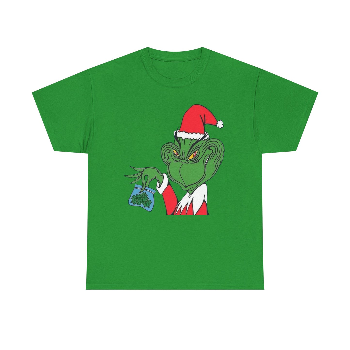 Christmas Grinch Weed Funny Graphic T Shirt NEW ADULT TEE VINTAGE
