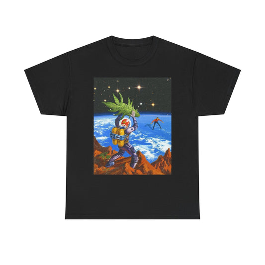 Space Weed Graphic T Shirt NEW Unisex Heavy Cotton Tee