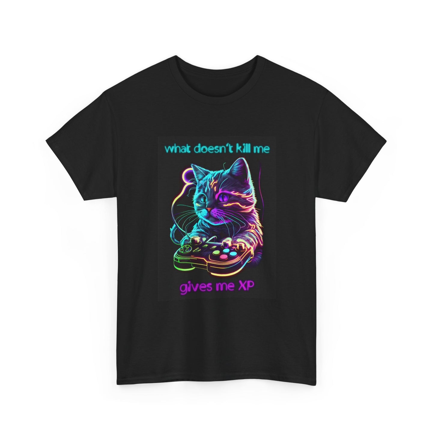 Gaming Graphic Tshirt Gamer Kitty XP Skins Unisex Heavy Cotton Tee