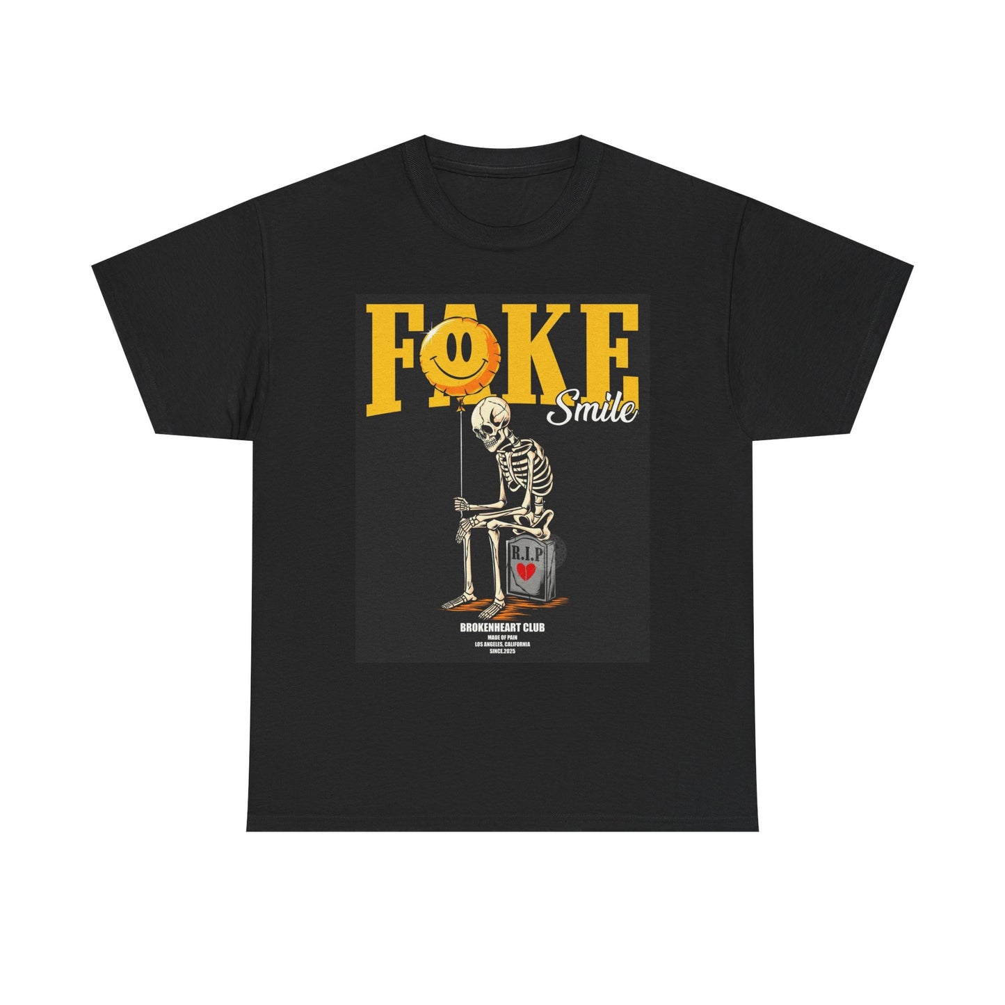 Fake Smile Graphic T Shirt Streetwear Apparel Unisex Heavy Cotton Tee