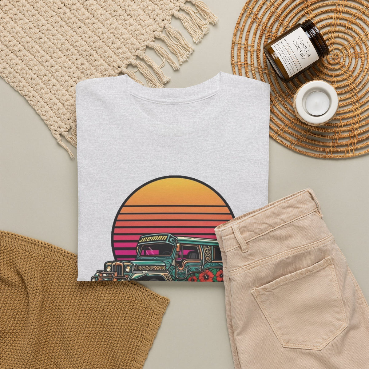 Filipino Graphic T Shirt Men's Bus Classic Retro Heavy Cotton Tee