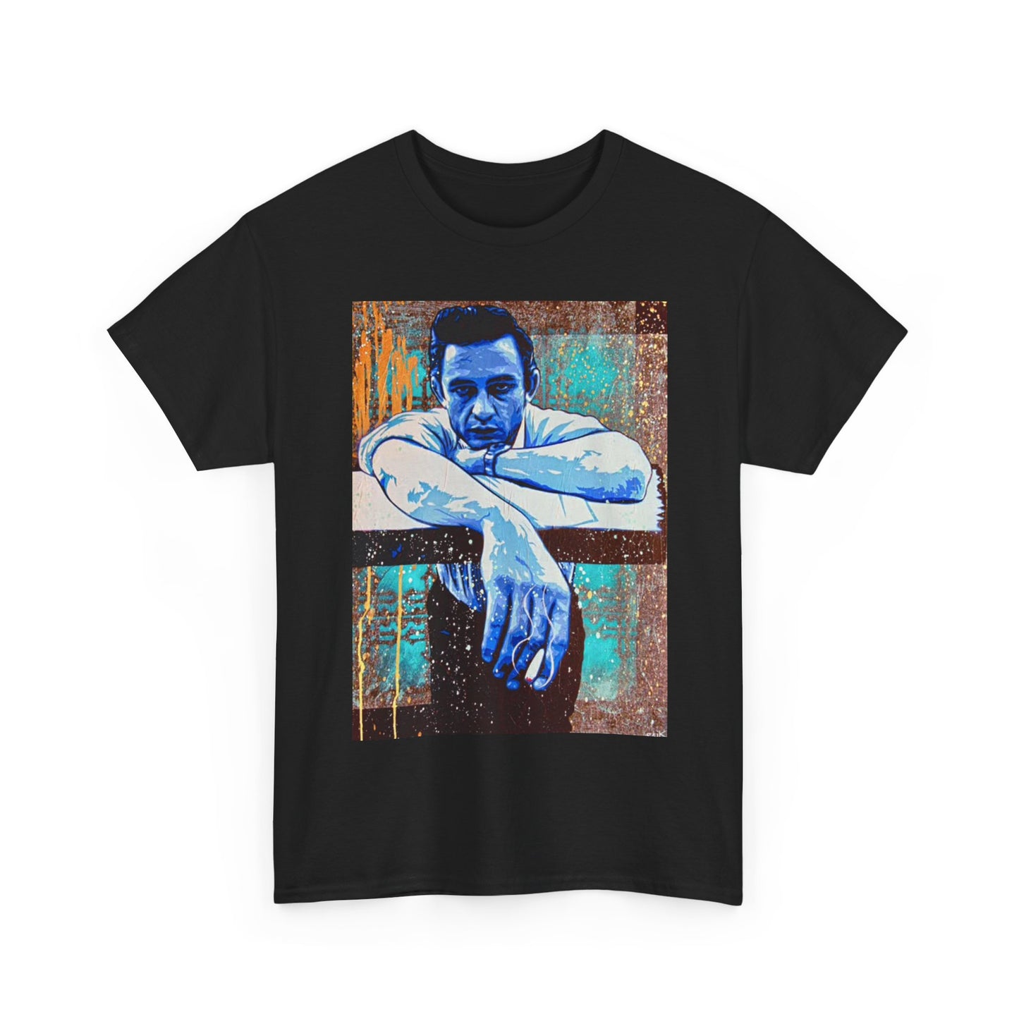 Johney Cash Tshirt Art Painting Nashville Country Unisex Heavy Cotton Tee