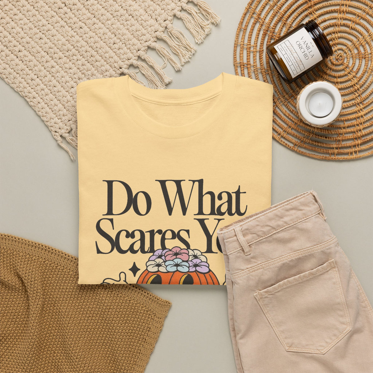 Do What Scares You Graphic T Shirt Men's Heavy Cotton Tee