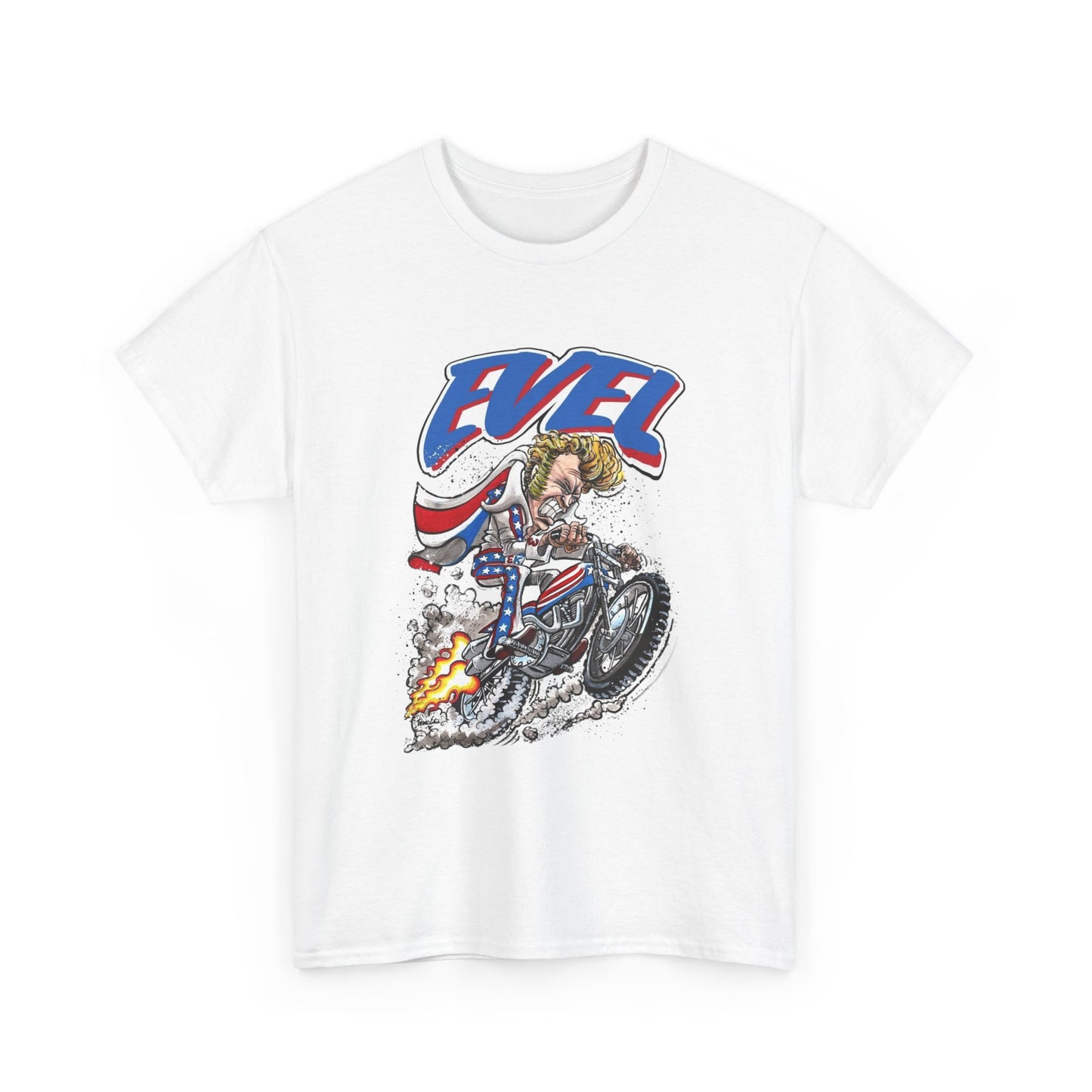 Evel Knievel Retro Graphic Motorcycles T Shirt ALL SIZES Tee Unisex Heavy Cotton