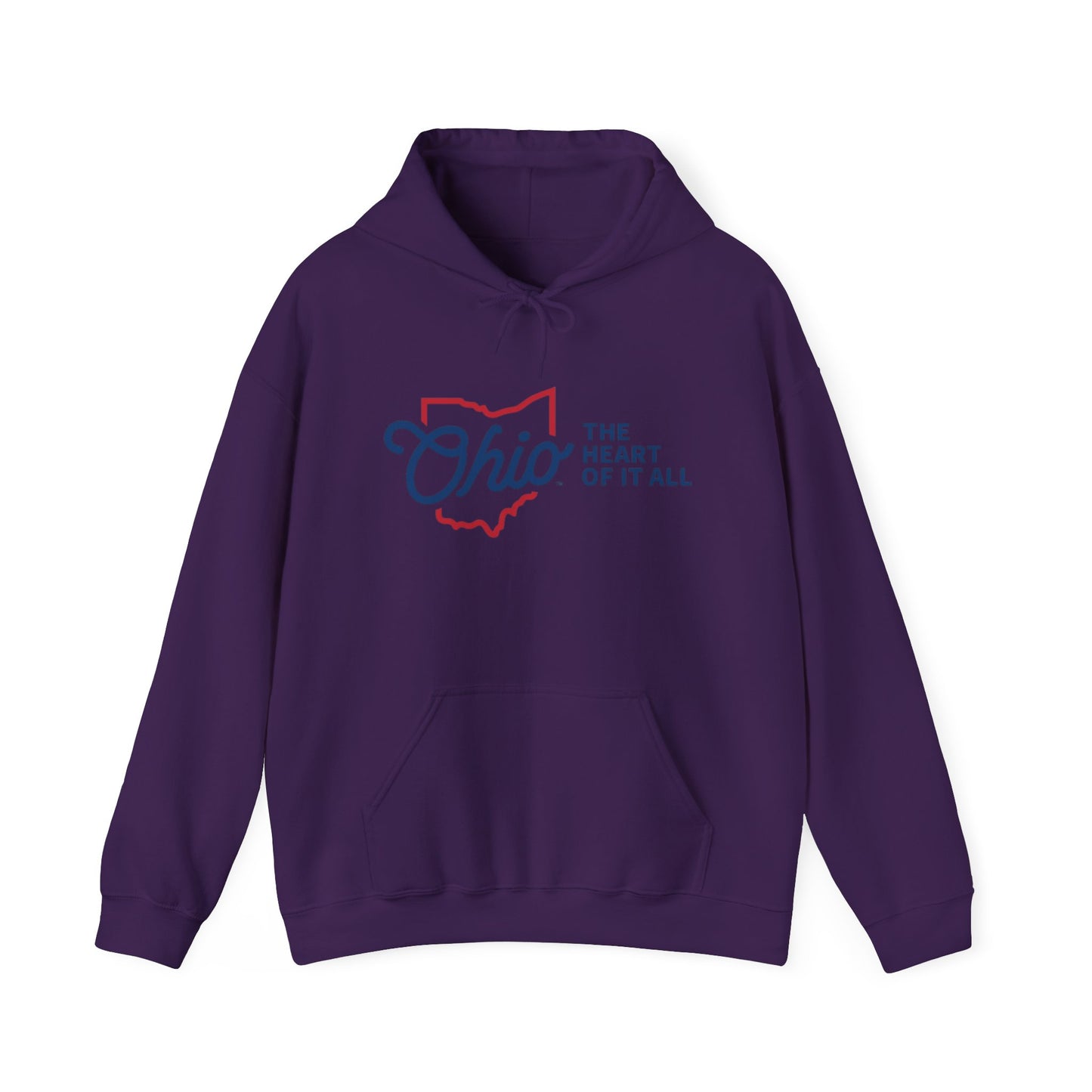 Ohio The Heart Of It All Graphic Hoodie Unisex Heavy Blend™ Hooded Sweatshirt