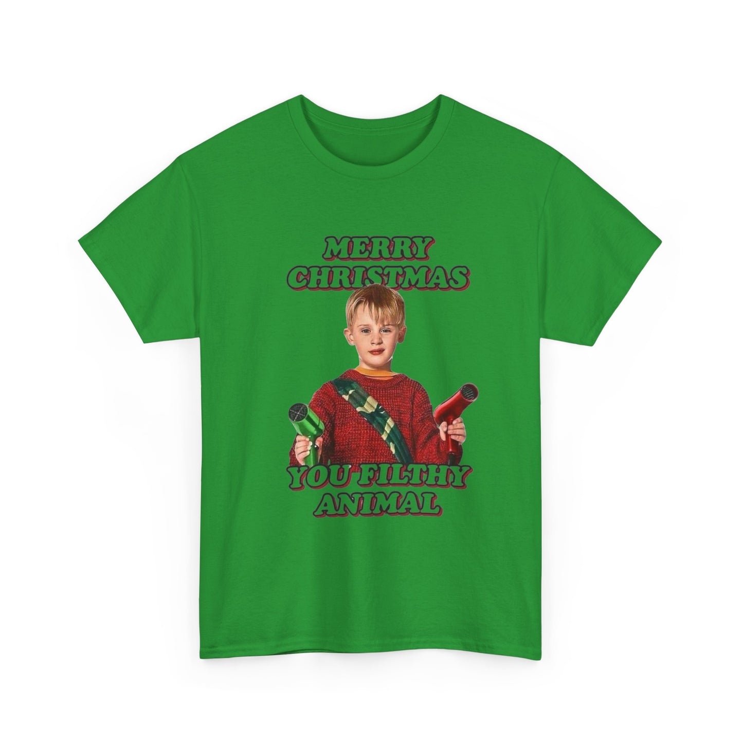 Merry Christmas You Filthy Animals Graphic T Shirt Home Alone Funny Tee