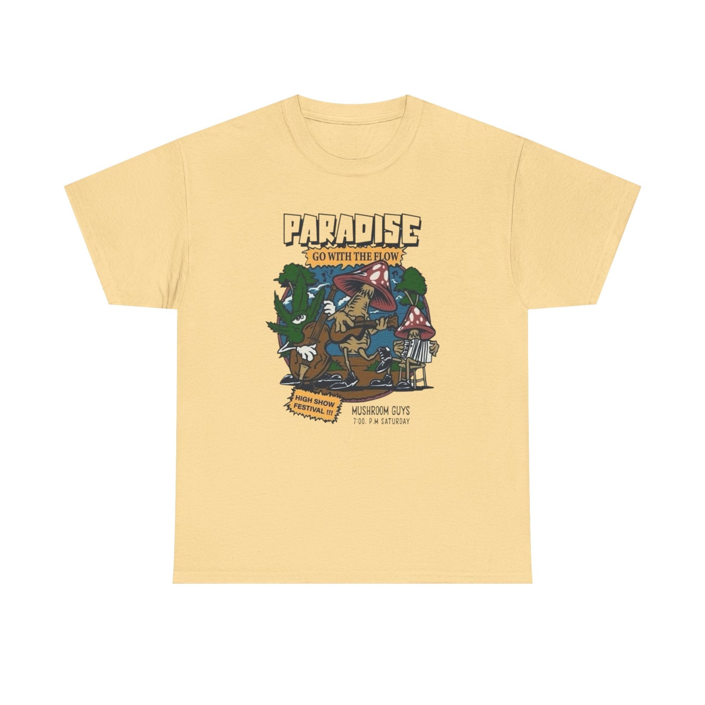 Mushroom Paradise T Shirt Graphic Unisex Heavy Cotton Tee NEW GIFT