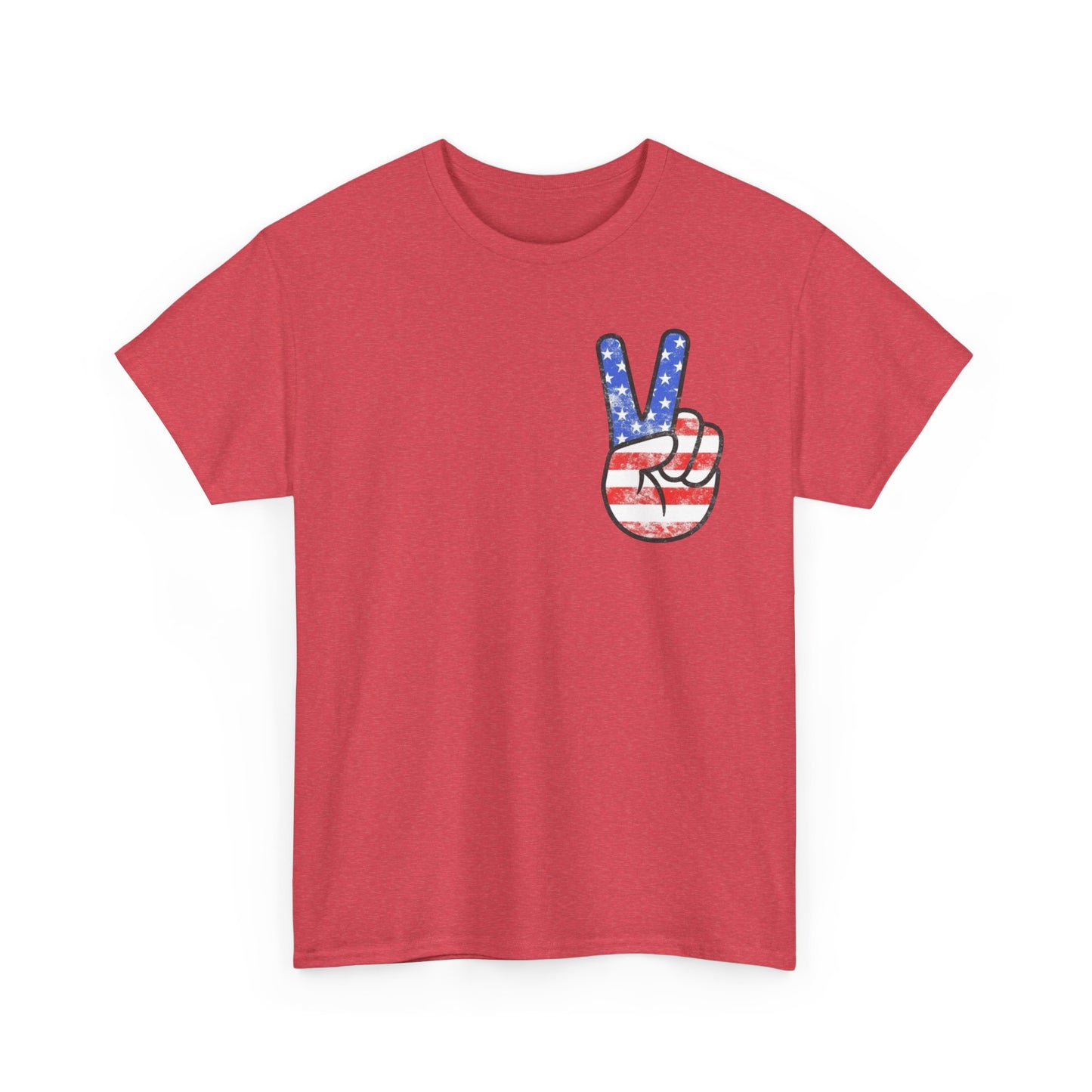 American Flag Peace Sign Retro Graphic T Shirt Adult New Tee