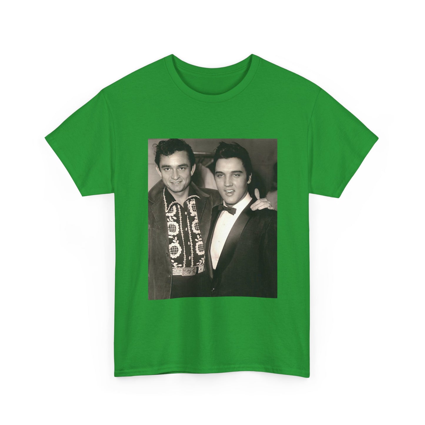 Elvis And Johnny cash shirt vintage graphic art black and white Heavy Cotton