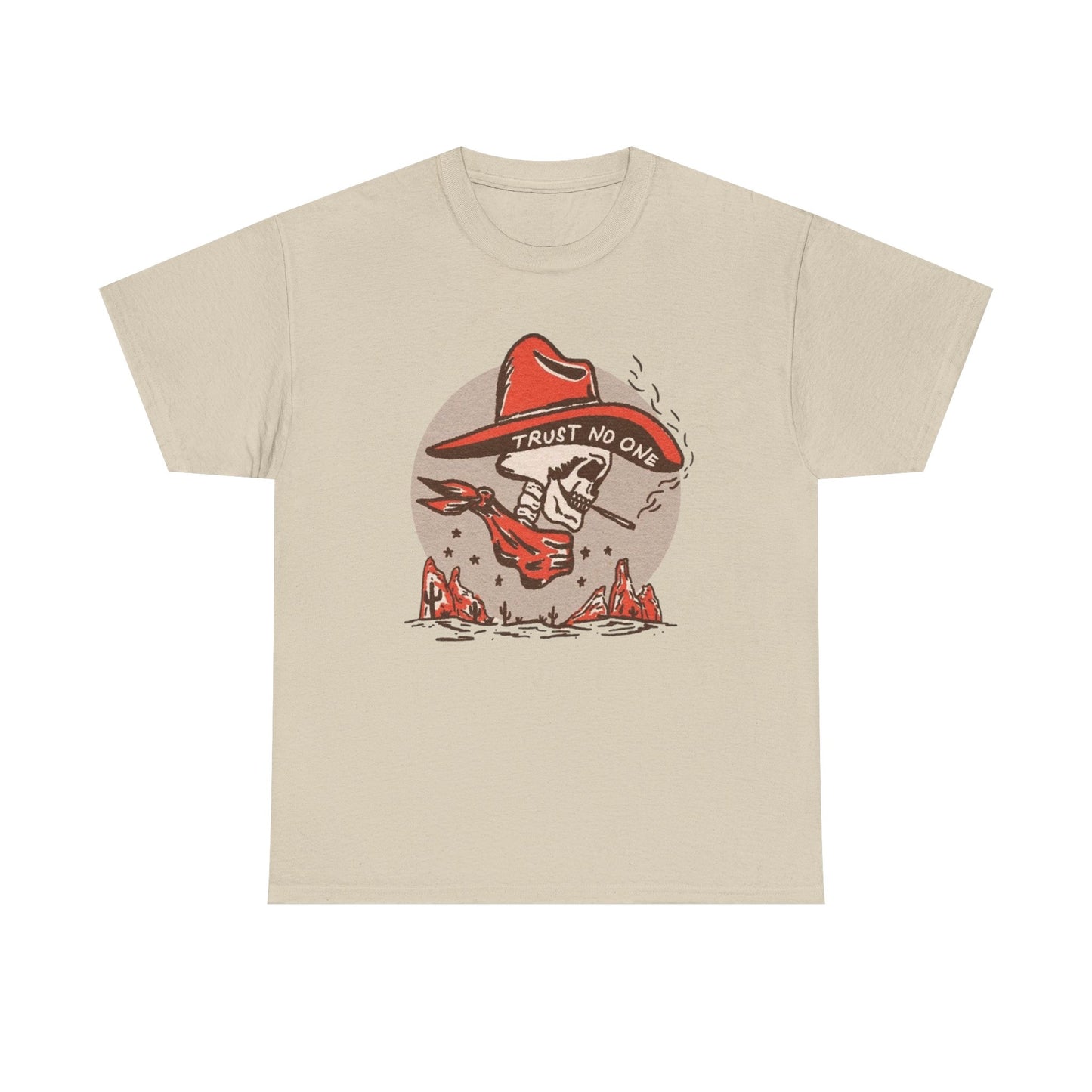 Trust No One Cowboy Graphic T Shirt S-5XL NEW Unisex Heavy Cotton Tee