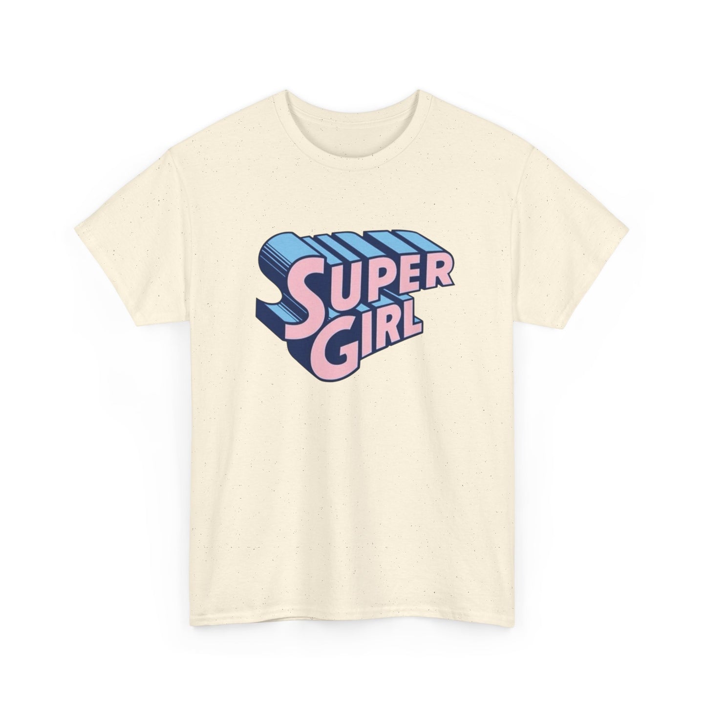 Super Girl Retro Bubble Letters Graphic T-Shirt Unisex Heavy Cotton Tee