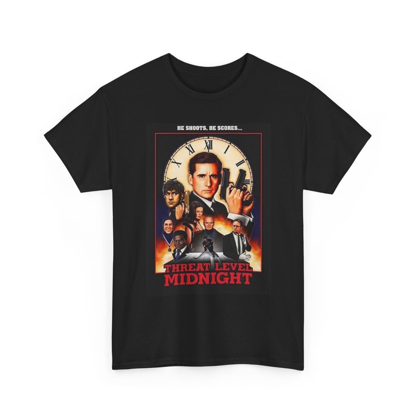 Threat Level Midnight The Office Graphic T Shirt NEW ADULT Unisex Heavy Cotton
