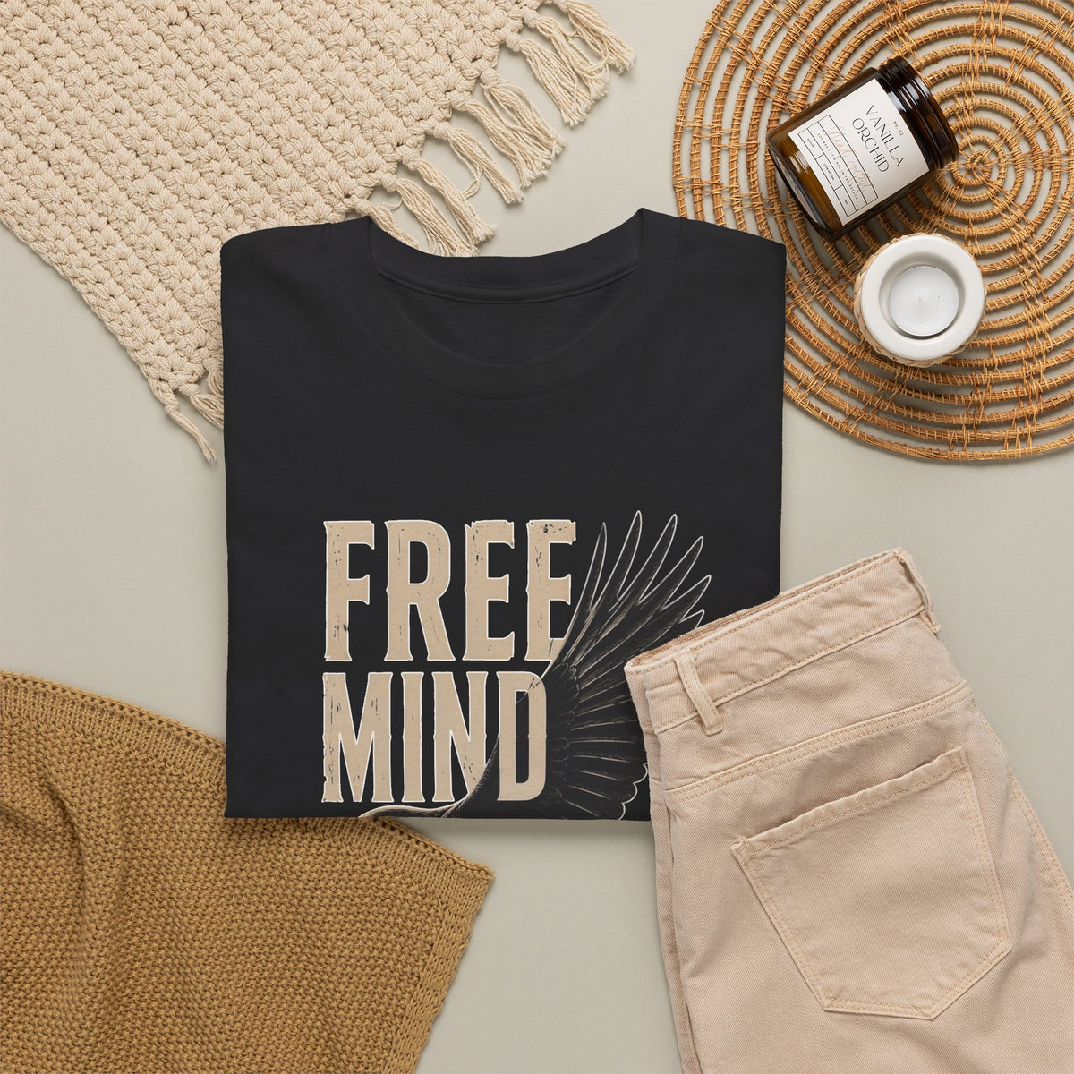 Free Mind No Cage Eagle Graphic T-Shirt Men's Graphic Tee
