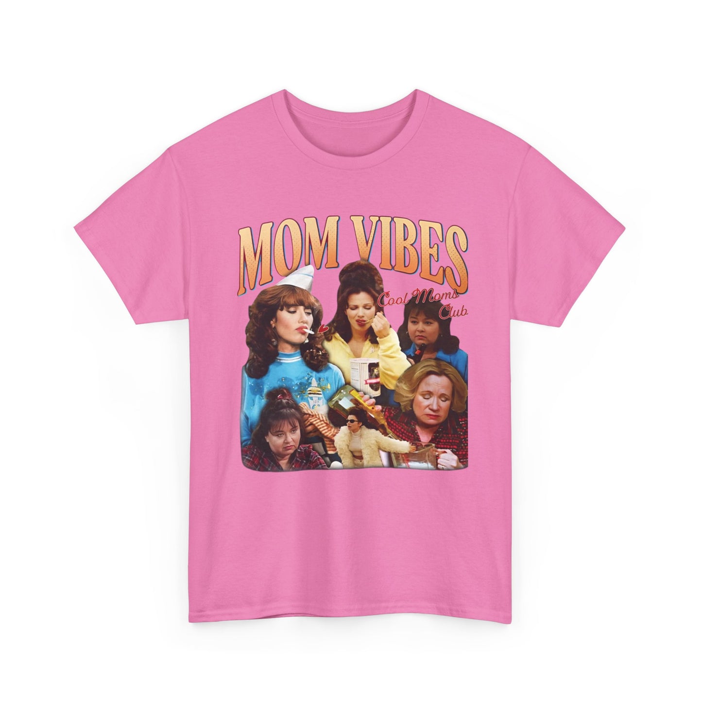 Mom Vibes Retro Graphic T Shirt Vintage Womens Funny 90s Cotton Tee