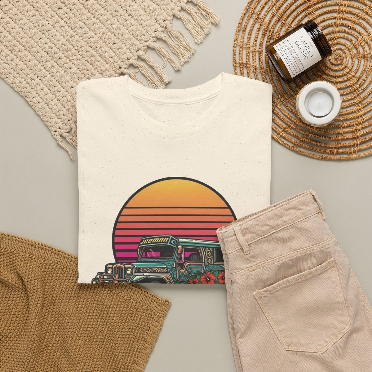 Filipino Graphic T Shirt Men's Bus Classic Retro Heavy Cotton Tee