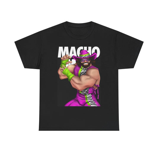 Macho Man Randy Savage Tshirt Funny Wrestling Cartoon Neon Unisex Heavy Cotton