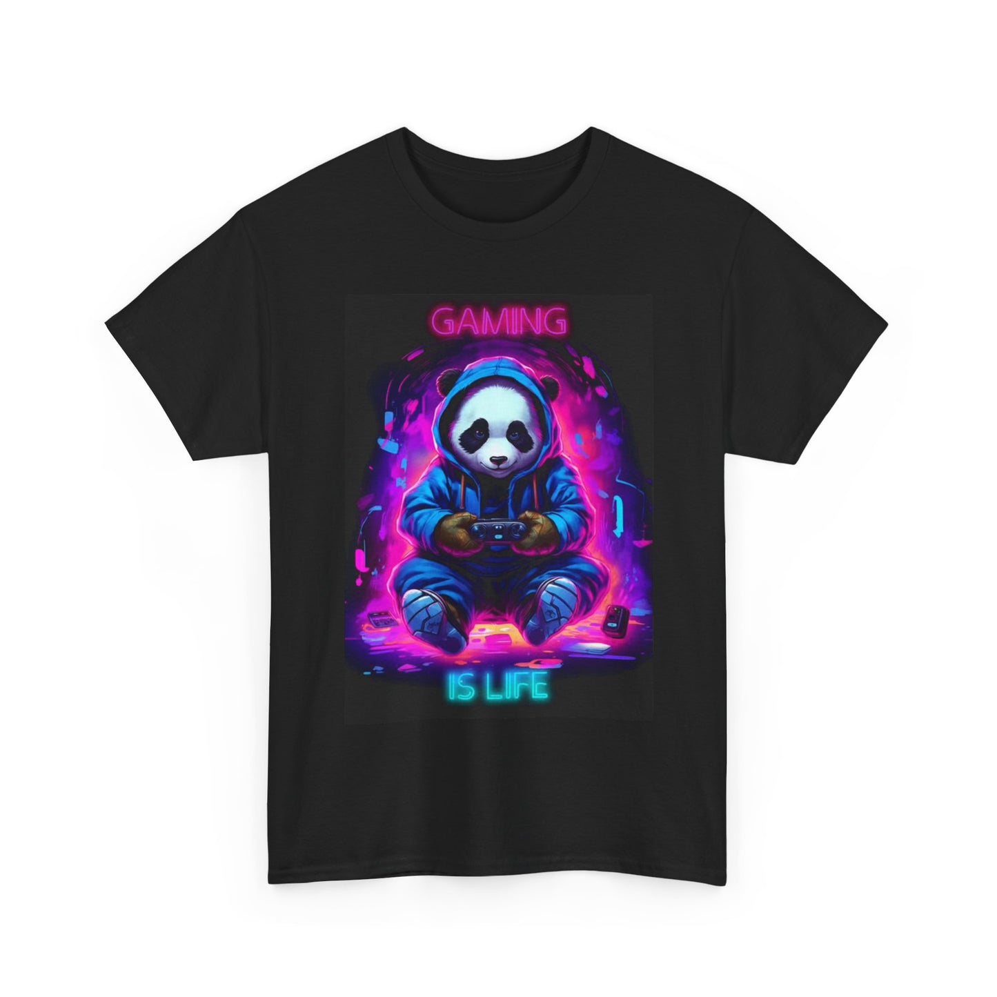 Gaming Is Life Tshirt retro Gamer Panda Xbox Playstation Unisex Heavy Cotton
