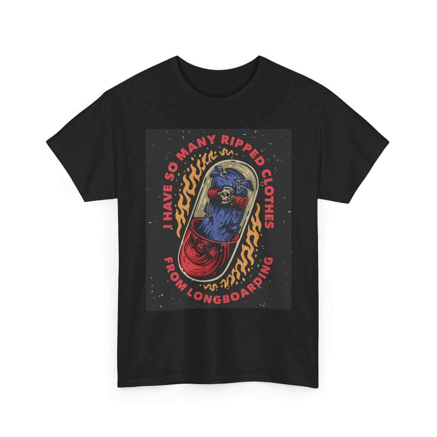 Longboarding Funny Graphic T Shirt Skateboarding Unisex Heavy Cotton Tee