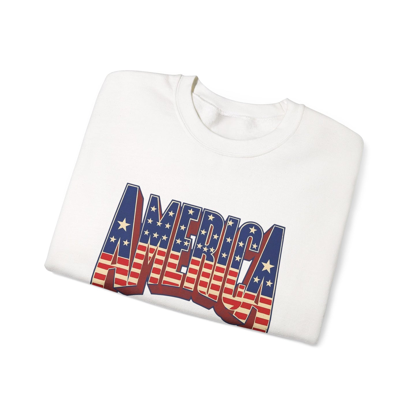 America Graphic USA Retro Sweater NEW Unisex Heavy Blend™ Crewneck Sweatshirt