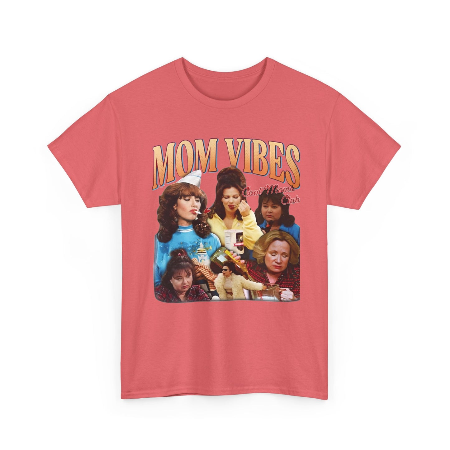 Mom Vibes Retro Graphic T Shirt Vintage Womens Funny 90s Cotton Tee