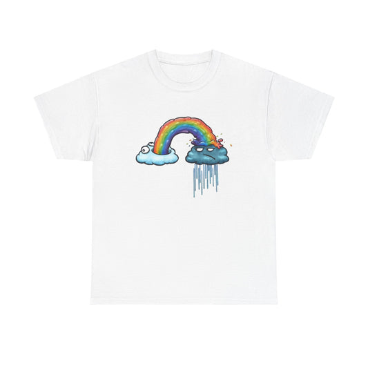 Rainbow T Shirt Funny Graphic Cartoon Character Unisex Heavy Cotton Tee