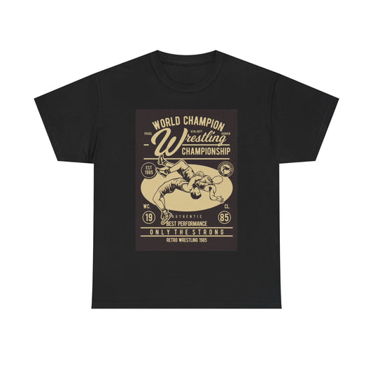 World Wrestling Tshirt Vintage Poster Retro UFC GYM gear Unisex Heavy Cotton Tee