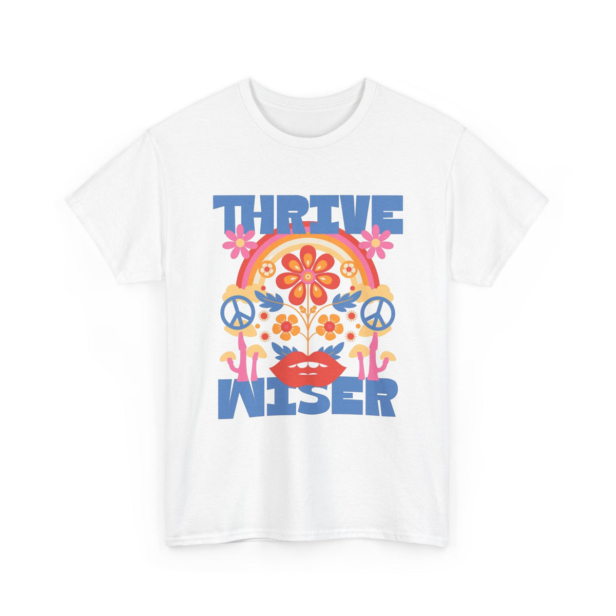 Thrive Wiser Graphic T Shirt Men's Retro Vibes Heavy Cotton Tee