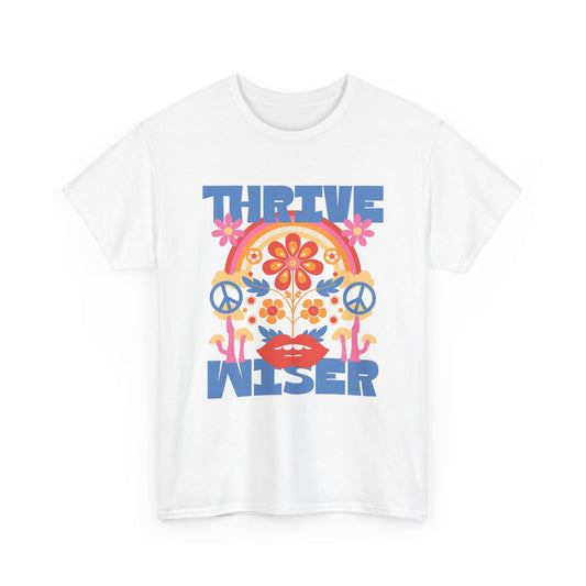 Thrive Wiser Graphic T Shirt Men's Retro Vibes Heavy Cotton Tee