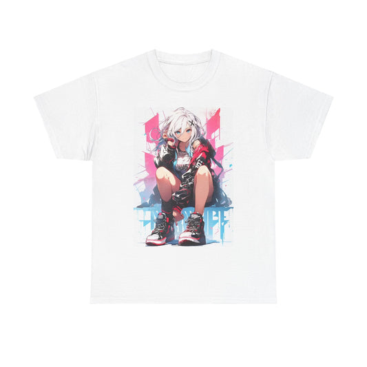Waifu Anime T-shirt Girl Graphic Cartoon Retro Gaming Unisex Heavy Tee Gamer 7