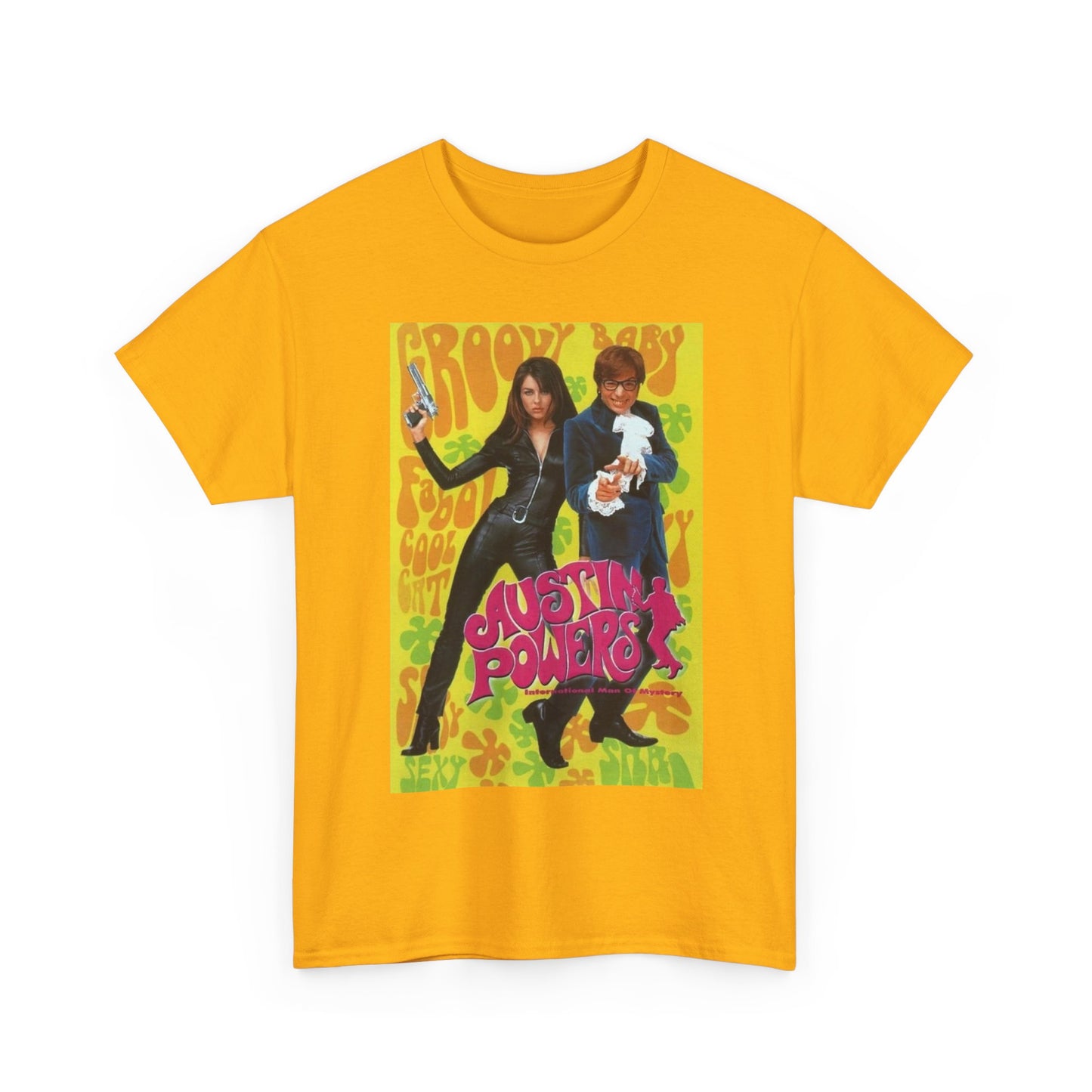 Austin Powers Groovy Baby Shirt Vintage Poster Unisex Heavy Cotton Tee