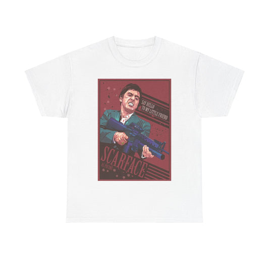 Scarface Poster Tshirt Retro Movie Miami Action Unisex Heavy Cotton Tee