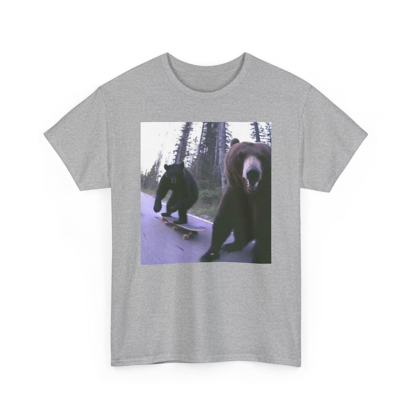 Bear Thrashing Skateboarding Graphic T-Shirt Unisex Heavy Cotton Tee NEW