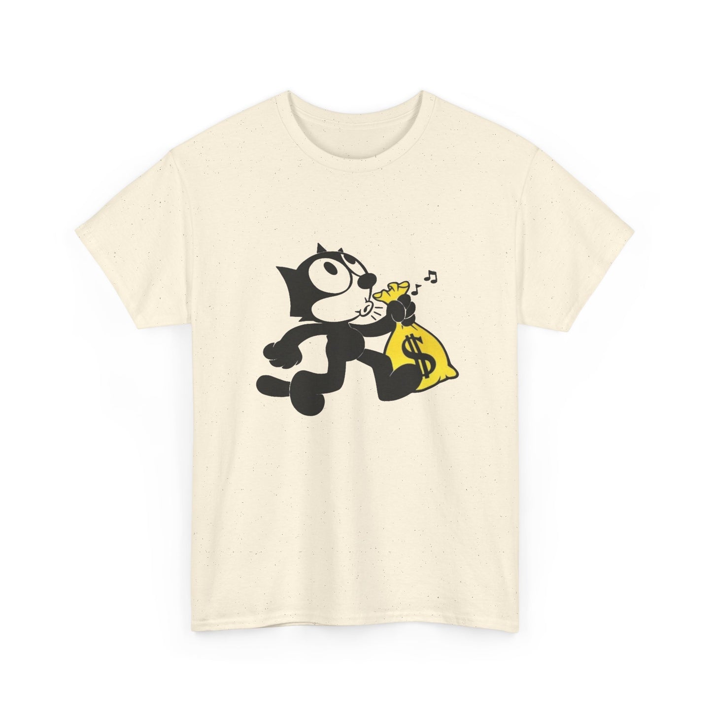 Money Bag Cat Graphic T Shirt NEW Vintage Unisex Heavy Cotton Tee
