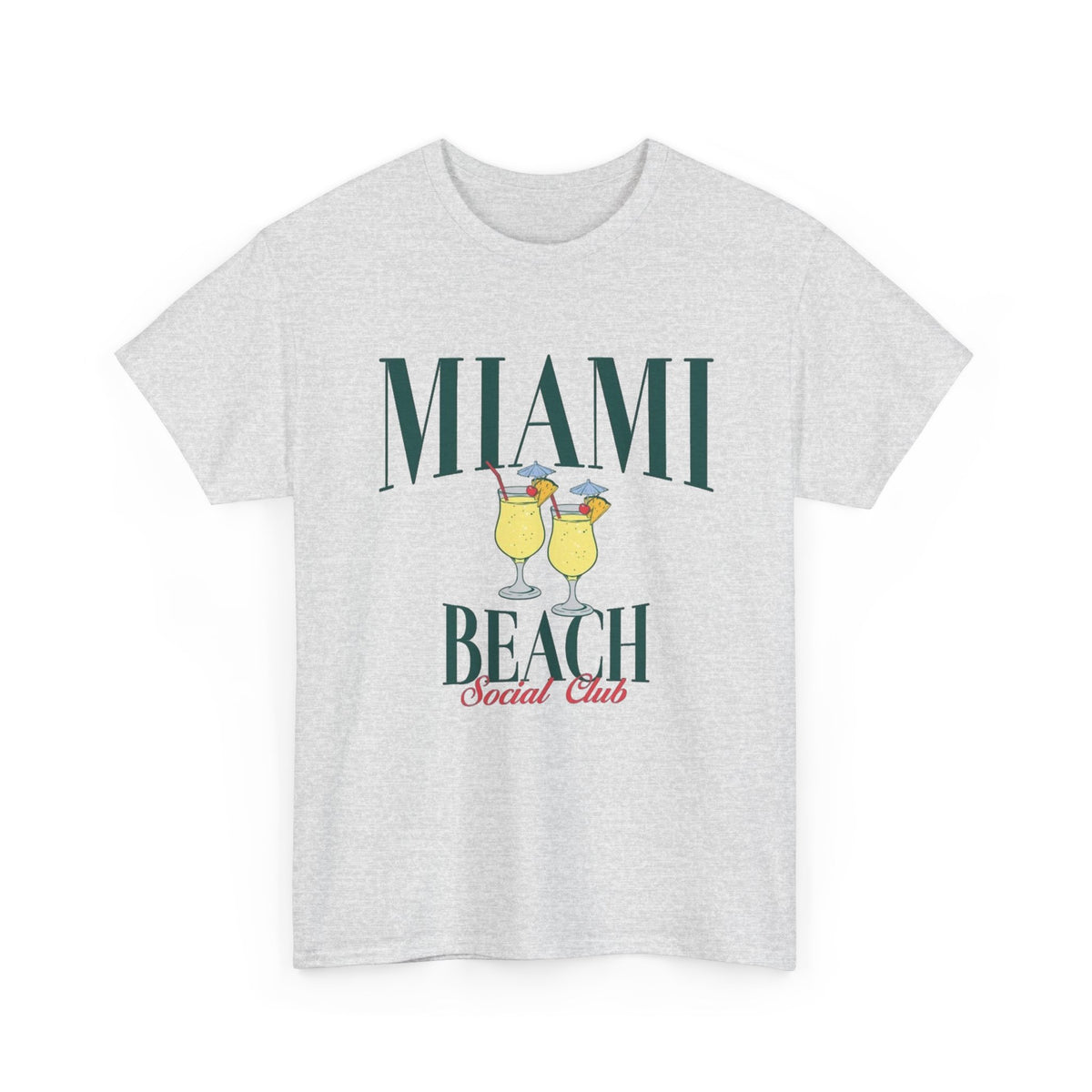 Miami Beach Social Club Graphic T Shirt Men's Vintage Heavy Cotton Tee