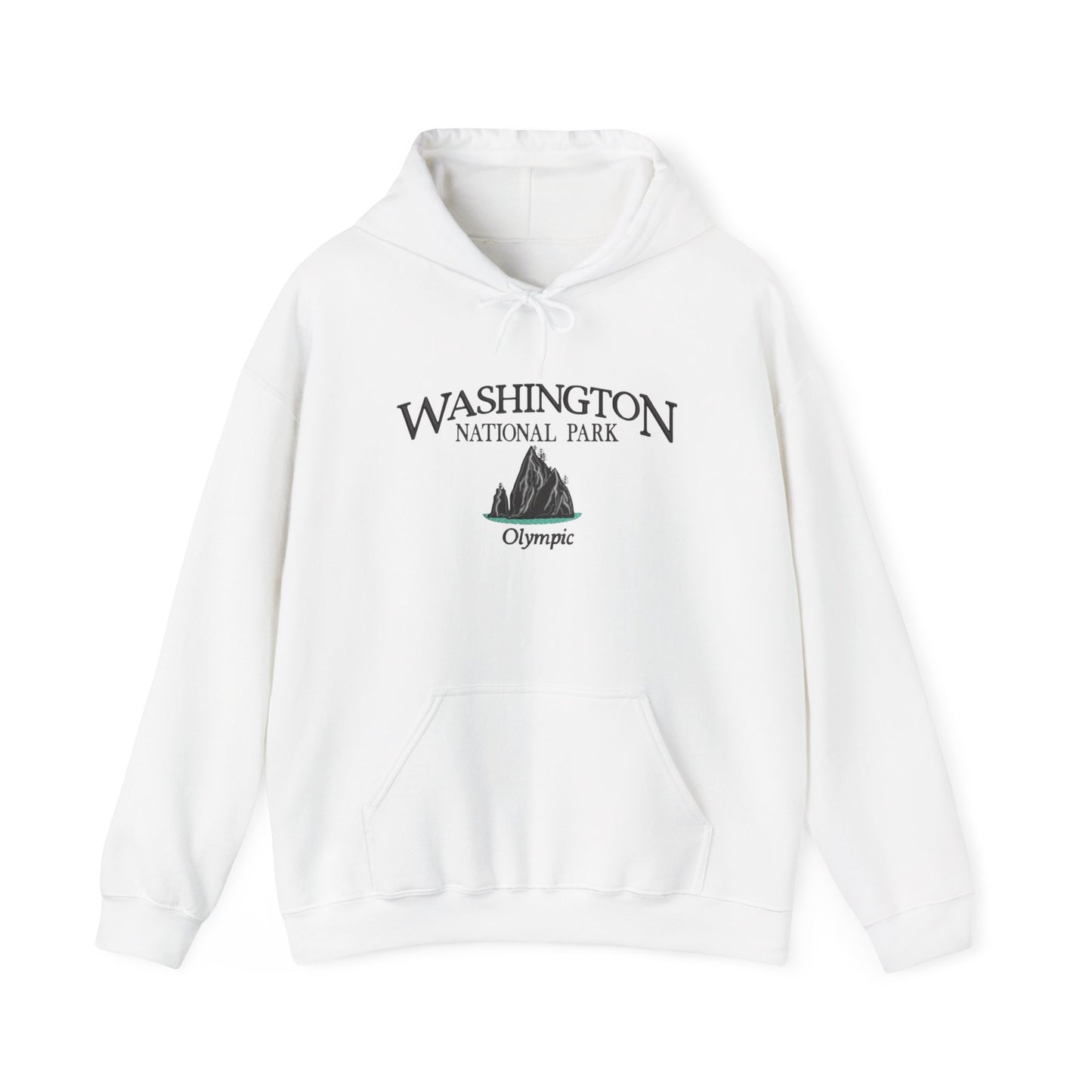 Washington National Parks Olympic Graphic Hoodie Heavy Blend Sweatshirt NEW