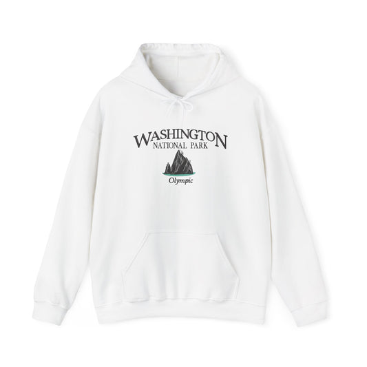 Washington National Parks Olympic Graphic Hoodie Heavy Blend Sweatshirt NEW