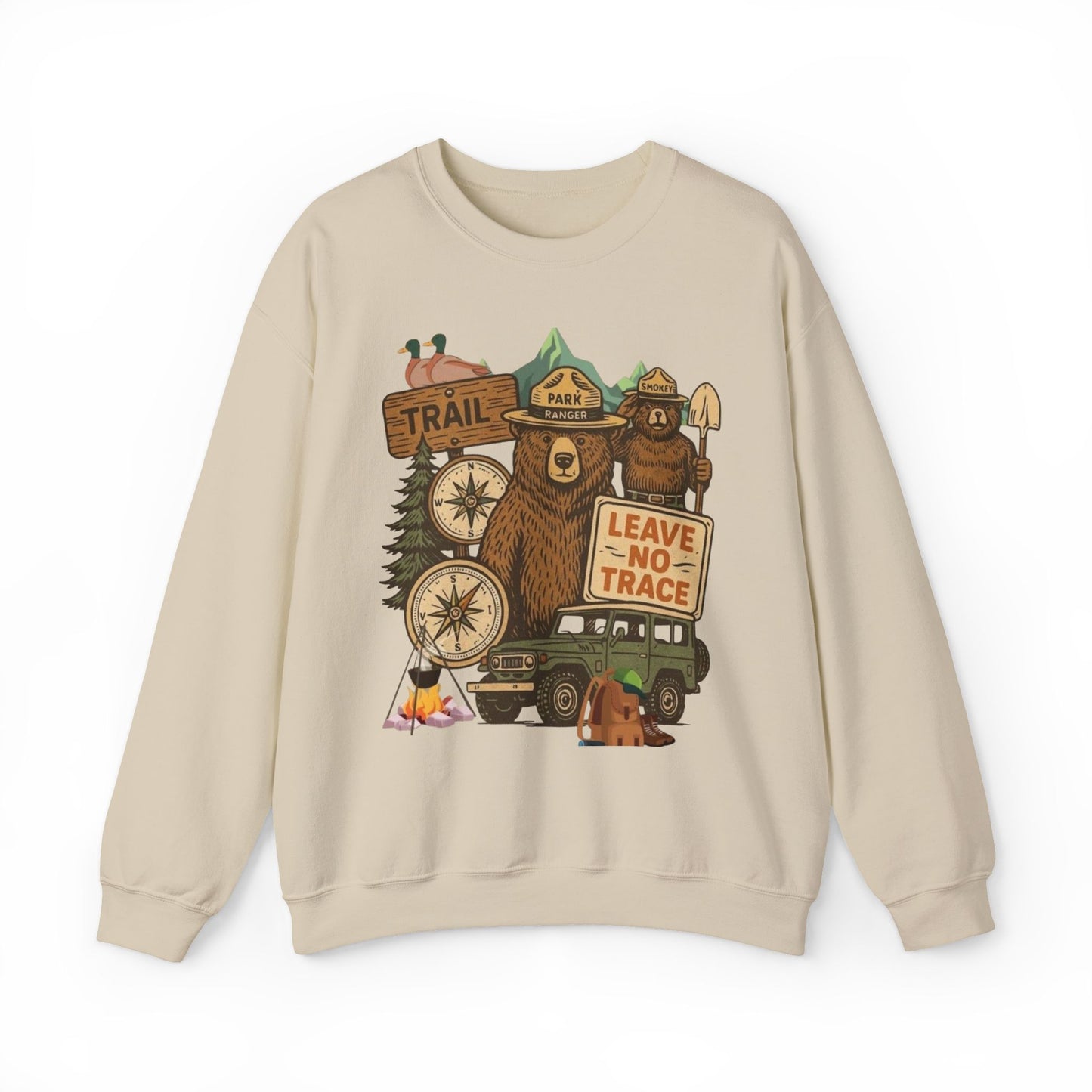 Leave No Trace Camping Outdoors Sweatshirt Men's Adult Crewneck Pullover Sweater