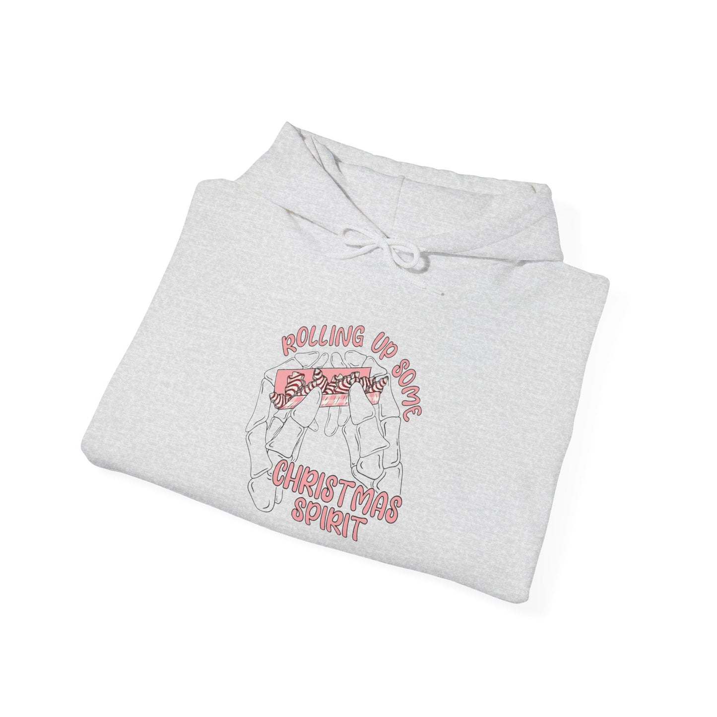 Rolling Up Christmas Spirit Funny Graphic Hoodie Heavy Blend™ Hooded Sweatshirt