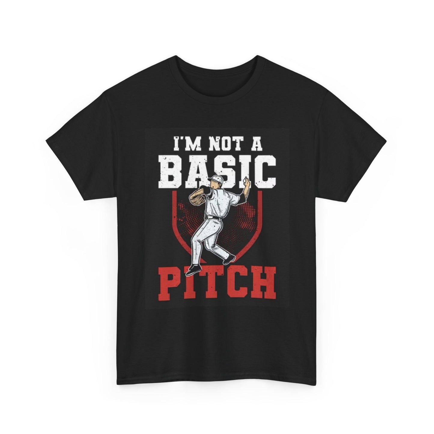 Funny Baseball Graphic T Shirt Jokes Pitch Comedy Unisex Heavy Cotton Tee