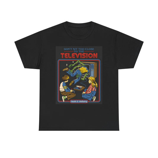 Dont Sit Close to The Television Graphic T Shirt Retro 70s Art Unisex