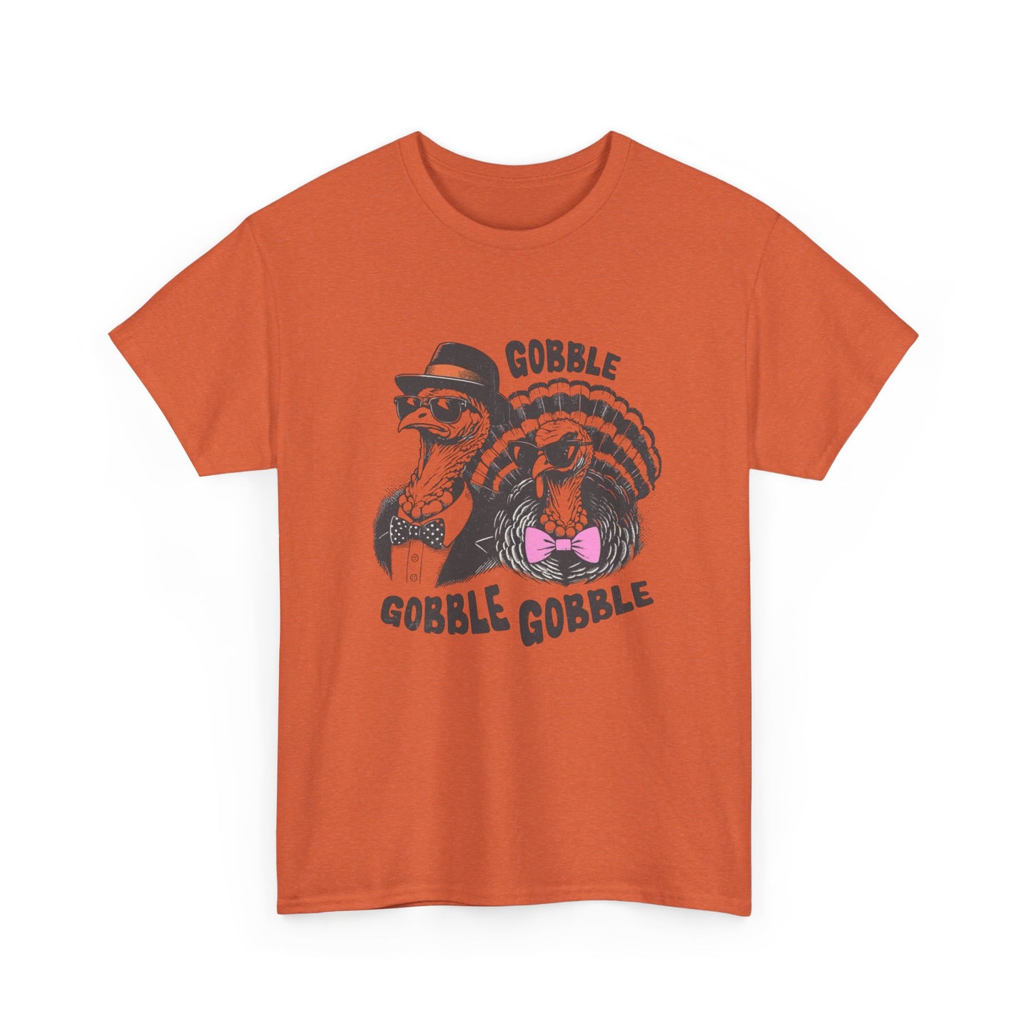 Thanksgiving Gobble Funny Turkey Graphic T Shirt NEW Unisex Heavy Cotton Tee