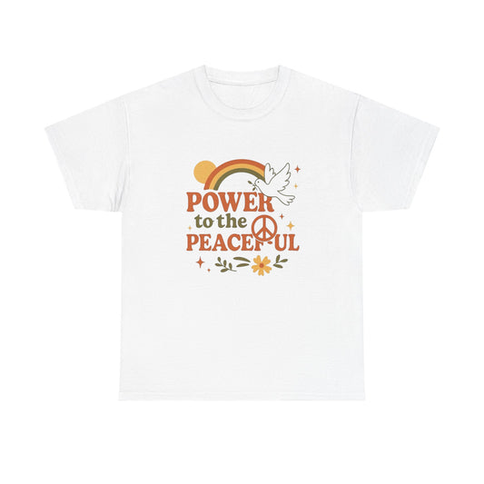 Power To The Peaceful Graphic T Shirt Adult NEW