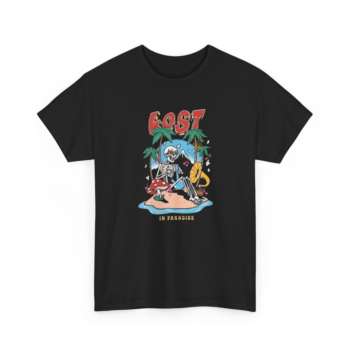Lost In Paradise Vacation Graphic T-Shirt Unisex Heavy Cotton Tee NEW