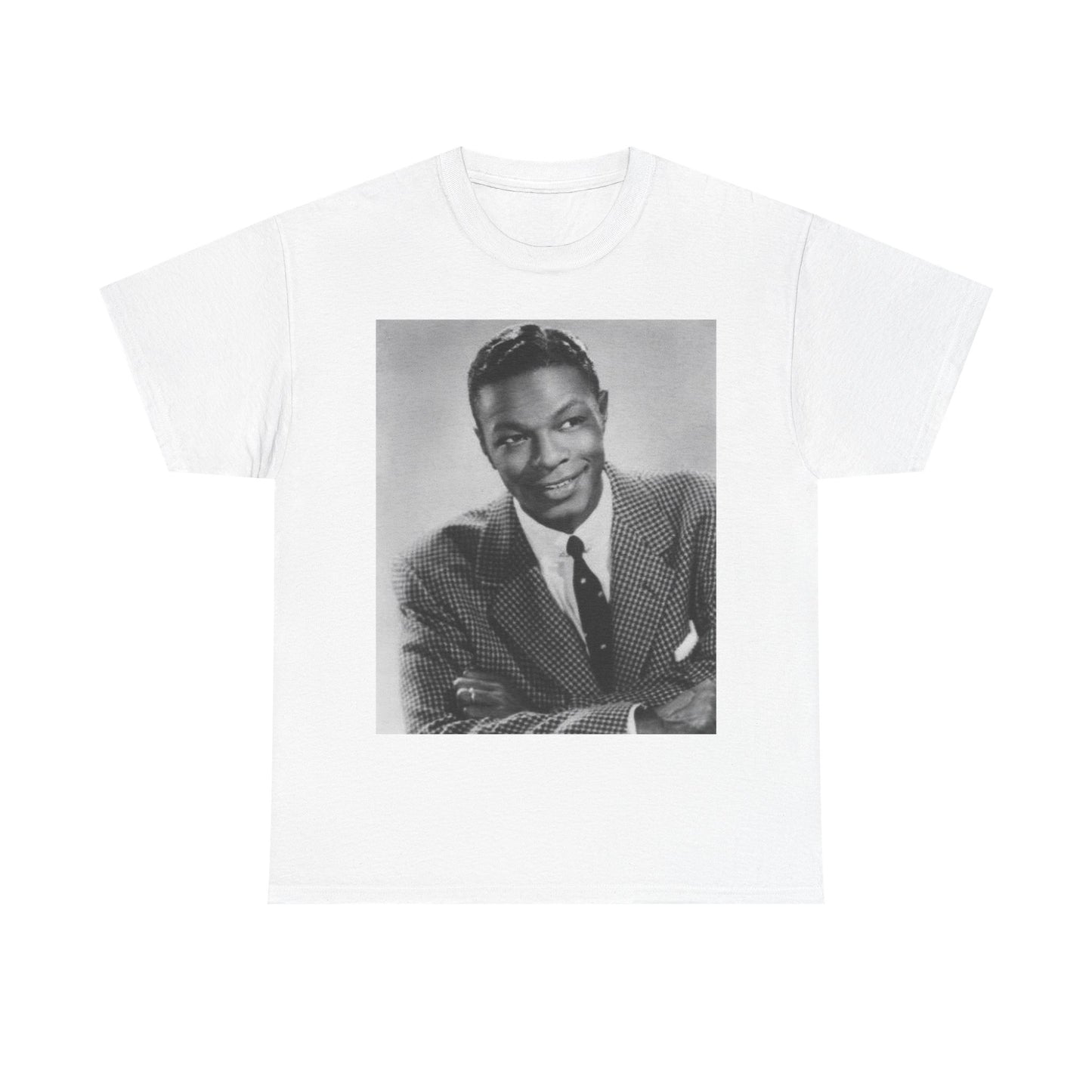 Nat King Cole Tshirt Vintage Head shot retro Unisex Heavy Cotton Tee
