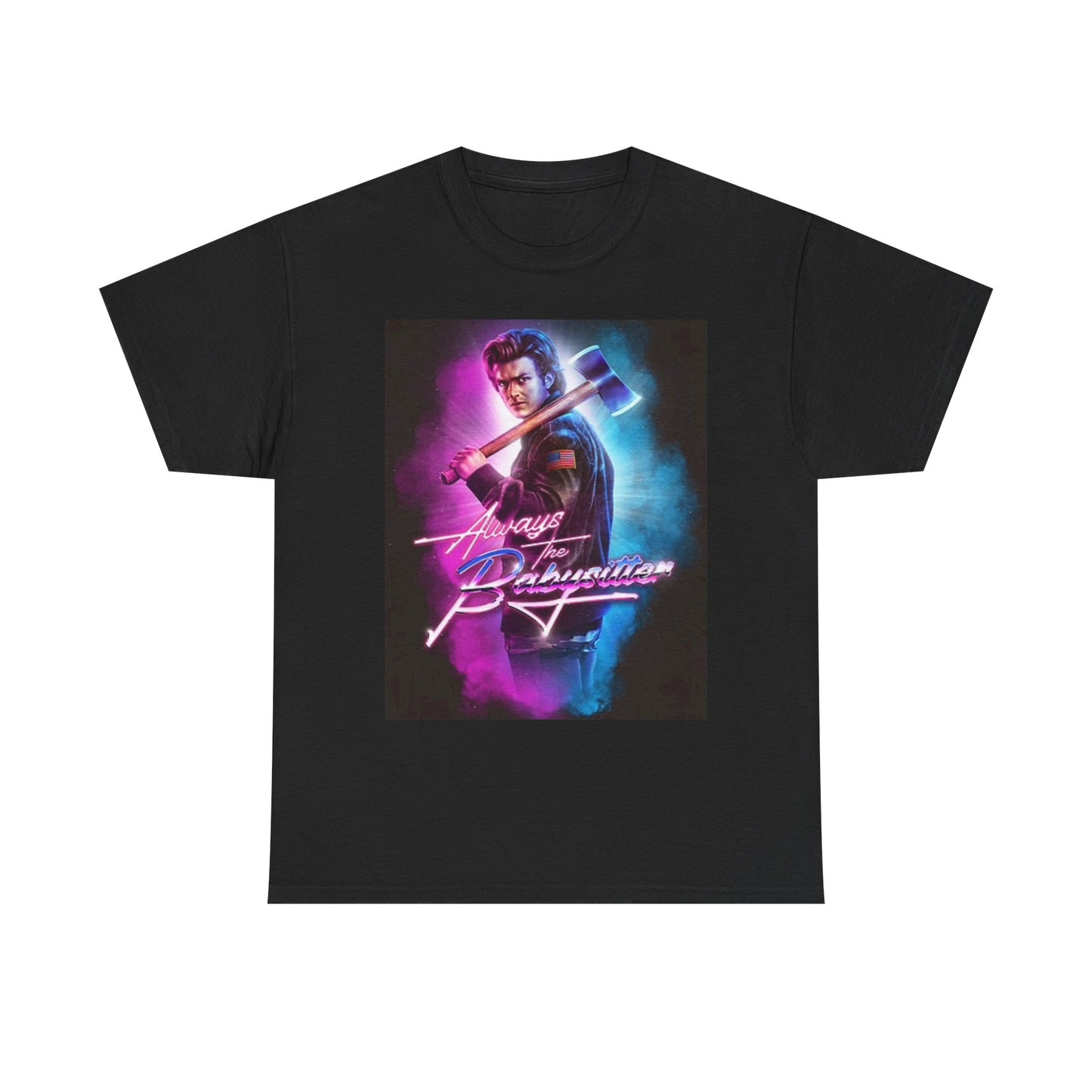 Always The Babysitter Graphic Neon T Shirt Retro Unisex Heavy Cotton Tee
